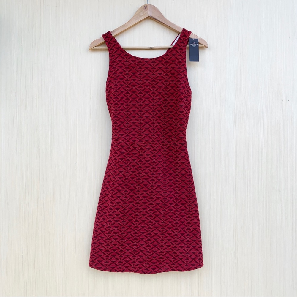 Hollister Red Print Sleeveless Mini A Line Dress
